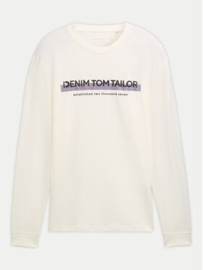 Tom Tailor Denim Longsleeve 1043888 Biały Regular Fit