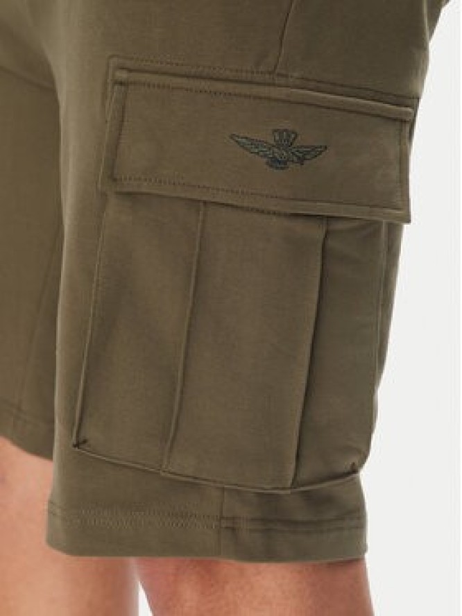 Aeronautica Militare Szorty sportowe 251BF025F459 Khaki Regular Fit