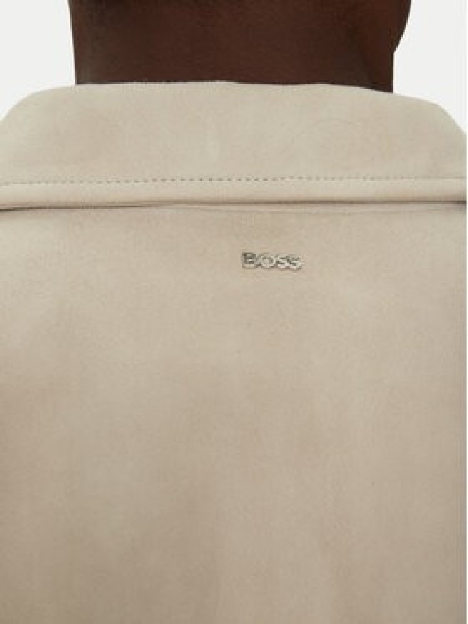 BOSS Kurtka skórzana 50538002 Biały Regular Fit