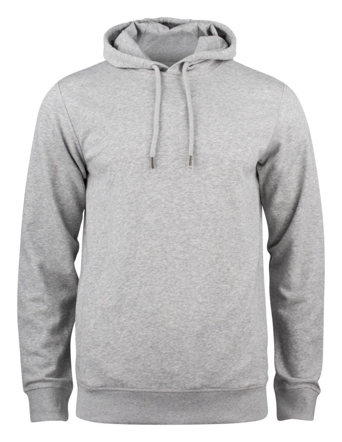clique Premium OC Hoody bluza z kapturem z bawełny organicznej szary melanż –