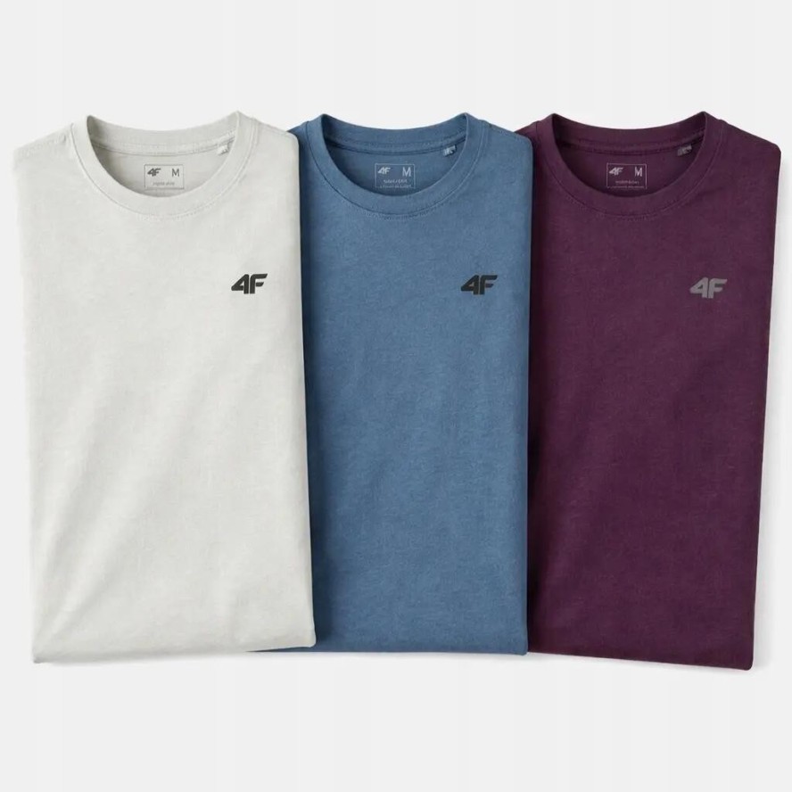 T-SHIRT MĘSKI 4F KOSZULKA LIMITOWANA KOMPLET ZESTAW 3 SZTUKI S M3948 SS26
