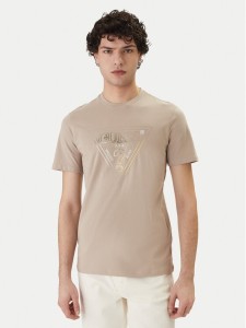 Guess T-Shirt M6GI11 K2992 Beżowy Slim Fit