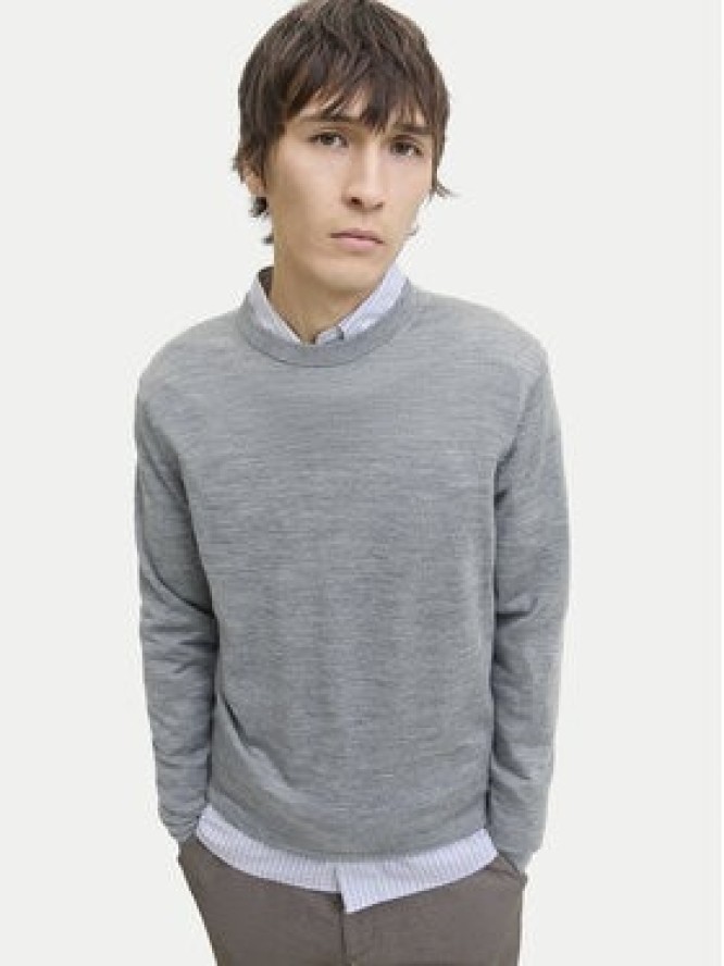 Jack & Jones Sweter Merino 12216817 Szary Regular Fit