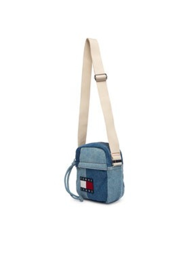 Tommy Jeans Saszetka Tjm Denim Patchwork Reporter AM0AM14287 Niebieski