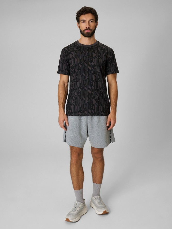 4F T-shirt regular z nadrukiem męski - czarny M