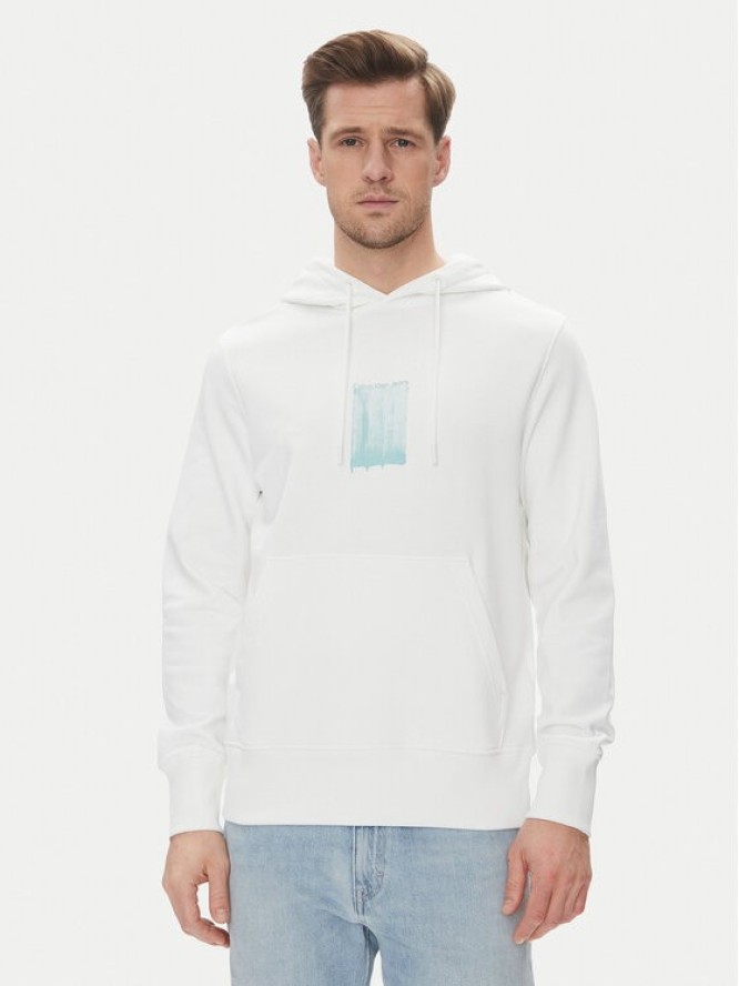 Calvin Klein Jeans Bluza Brush Stroke J30J327525 Biały Regular Fit