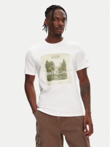 Hunter T-Shirt Duart Graphic HARM0033251 Biały Regular Fit