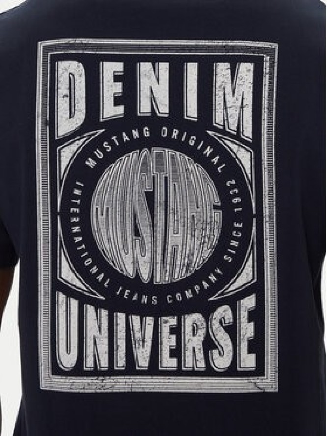 Mustang T-Shirt Akron 1016869 Granatowy Relaxed Fit
