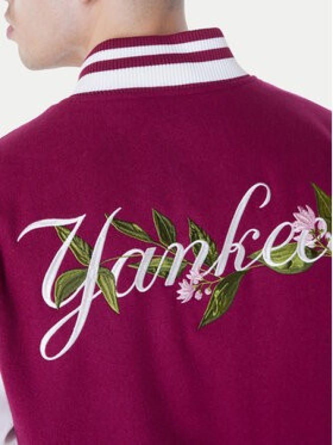 New Era Kurtka bomber Yankees MLB Floral 60596333 Bordowy Regular Fit