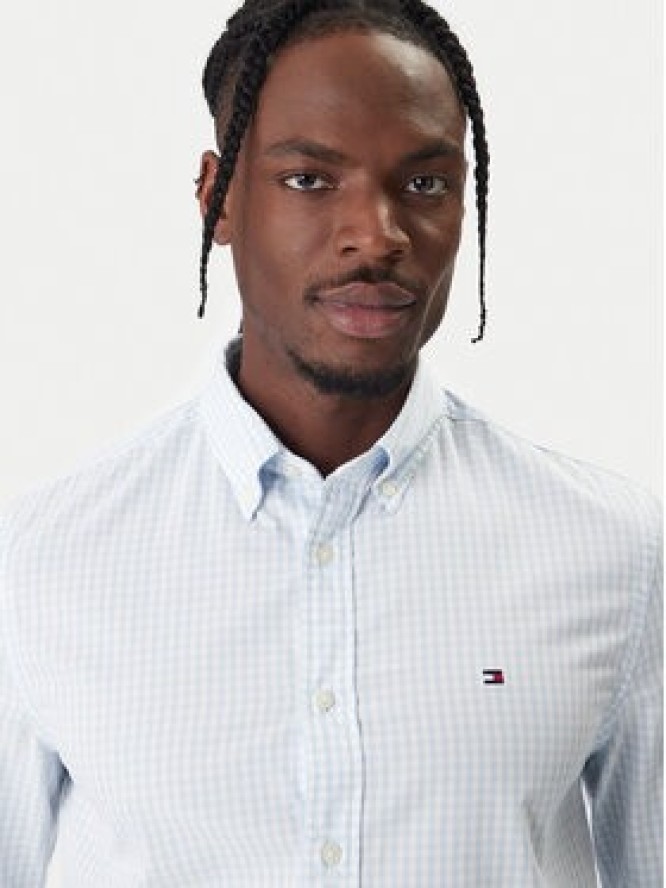 Tommy Hilfiger Koszula Gingham MW0MW41713 Błękitny Regular Fit