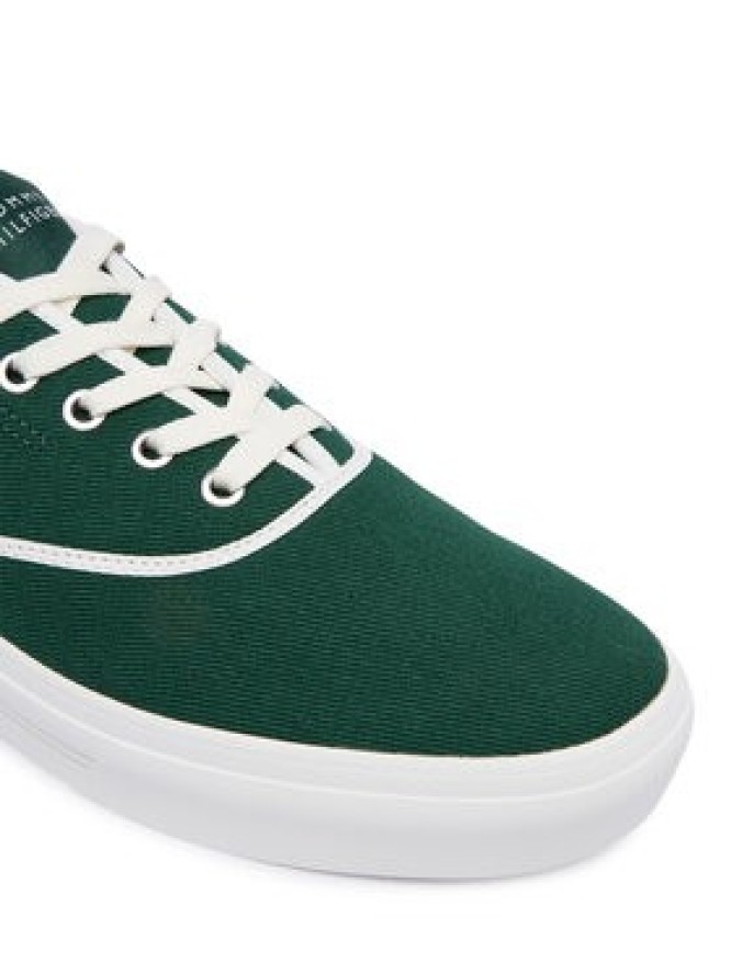 Tommy Hilfiger Tenisówki Th Vulc Cup Long Lace Canvas FM0FM05874 Zielony