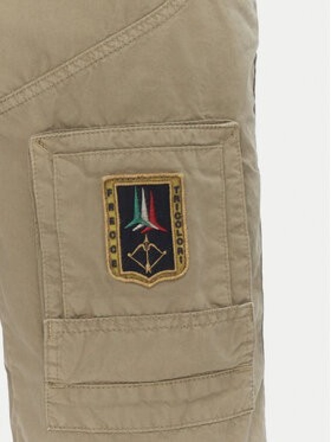 Aeronautica Militare Szorty materiałowe 251BE041CT1122 Khaki Regular Fit