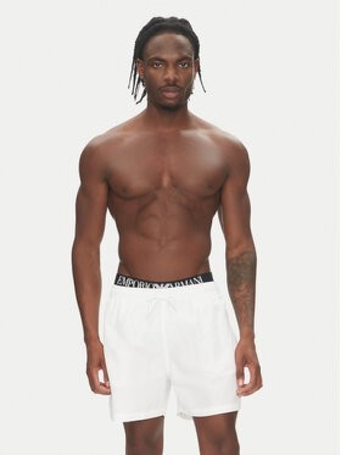 Emporio Armani Szorty kąpielowe EM000686 AF12329 U0002 Biały Regular Fit