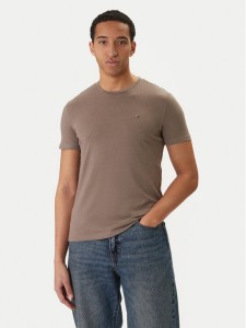 Tommy Jeans T-Shirt DM0DM20363 Beżowy Slim Fit