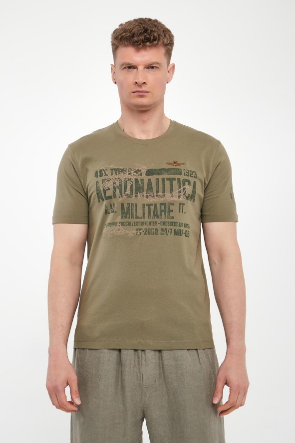 T-shirt męski z nadrukiem AERONAUTICA MILITARE