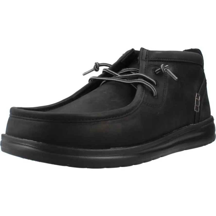 Buty HEY DUDE HD45161 WALLY MID GRIPR LEATHER Czarny