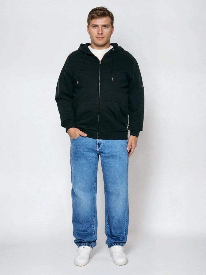 Bluza męska rozpinana z kapturem czarna Jagmur 906