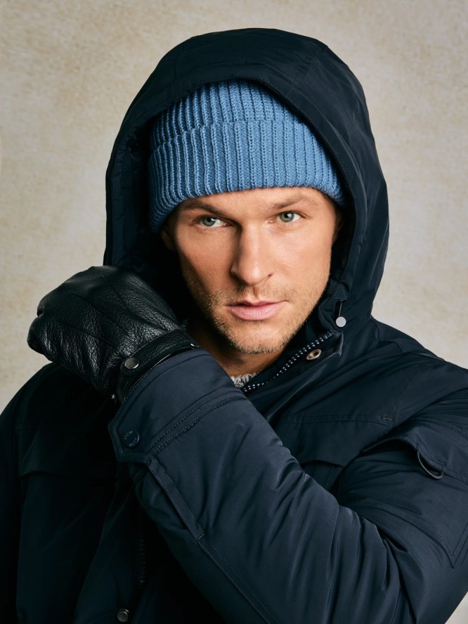 Rękawiczki męskie skórzane czarne Valery 906