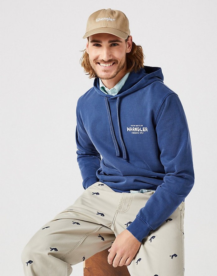 WRANGLER MĘSKA BLUZA GRAPHIC HOODIE NAVY 112350540 W671011976