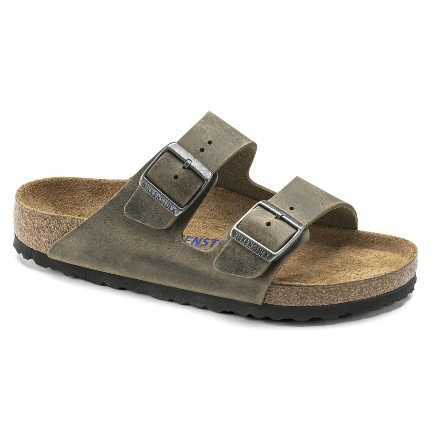 Unisex sandały Birkenstock Arizona Soft Footbed zielone regular 1019313
