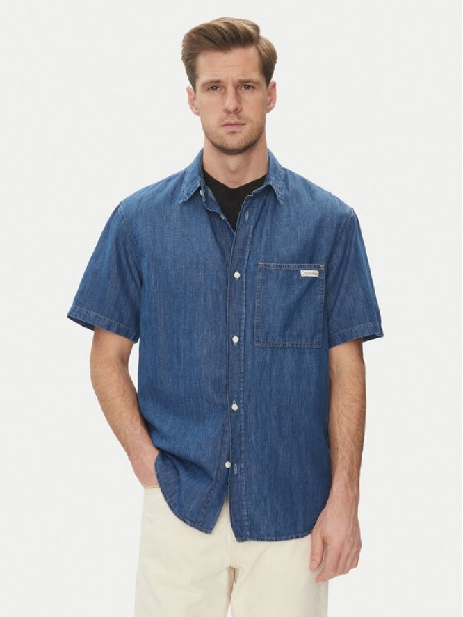 Calvin Klein Jeans Koszula jeansowa J30J327178 Niebieski Regular Fit