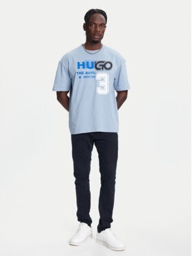 HUGO T-Shirt Nesite 50544168 Niebieski Loose Fit