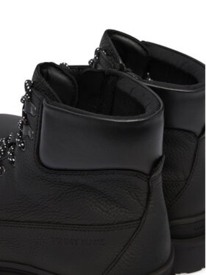 Tommy Jeans Trzewiki Tjm Lace Up Boot Leather EM0EM01629 Czarny