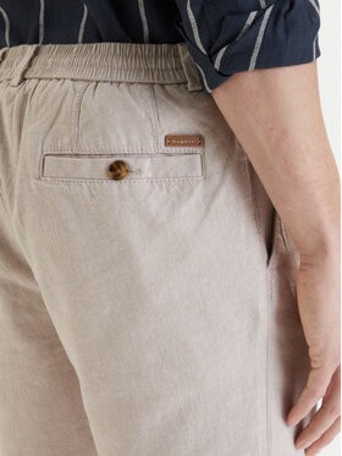 Bugatti Szorty materiałowe 1949-76419C Écru Regular Fit