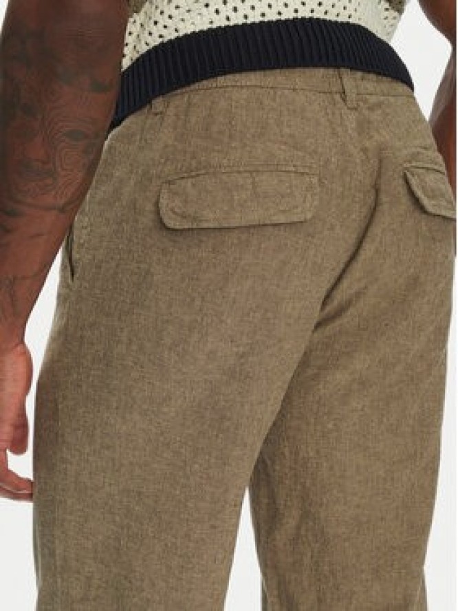 Lindbergh Spodnie materiałowe 30-008023 Beżowy Relaxed Fit