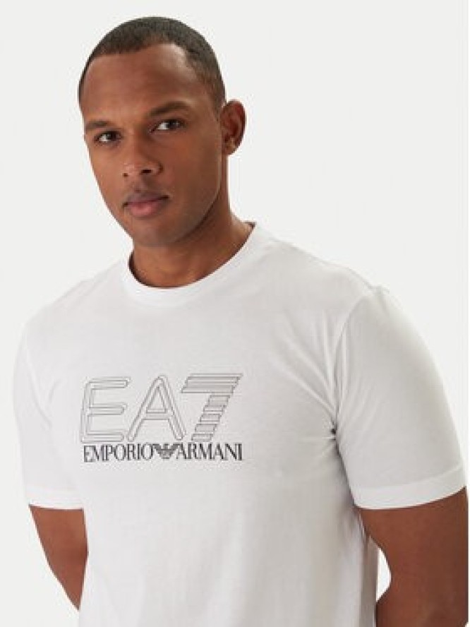 EA7 Emporio Armani T-Shirt 7M001307 AF10375 Biały Regular Fit