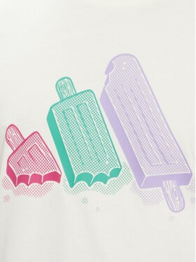 adidas T-Shirt Lounge Ice Graphic JJ4020 Biały Regular Fit