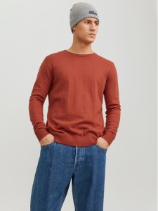 Jack & Jones Sweter 12208364 Pomarańczowy Regular Fit