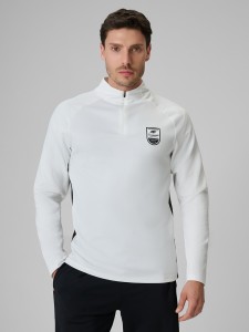 4F Bluza piłkarska regular szybkoschnąca męska - biała XXL