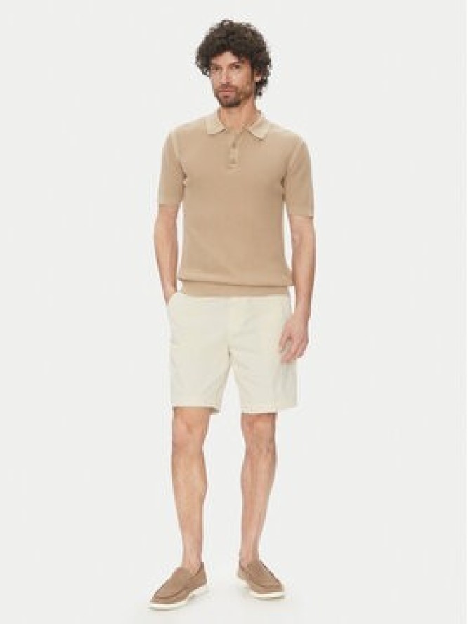 BOSS Szorty materiałowe H-Slice 50540743 Écru Regular Fit