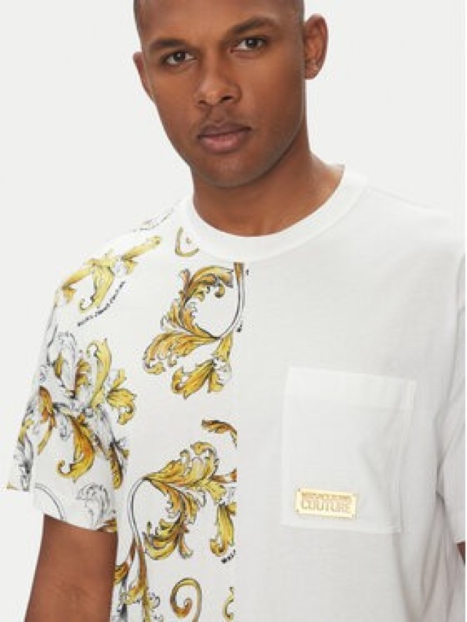 Versace Jeans Couture T-Shirt 78GAH609 Biały Regular Fit