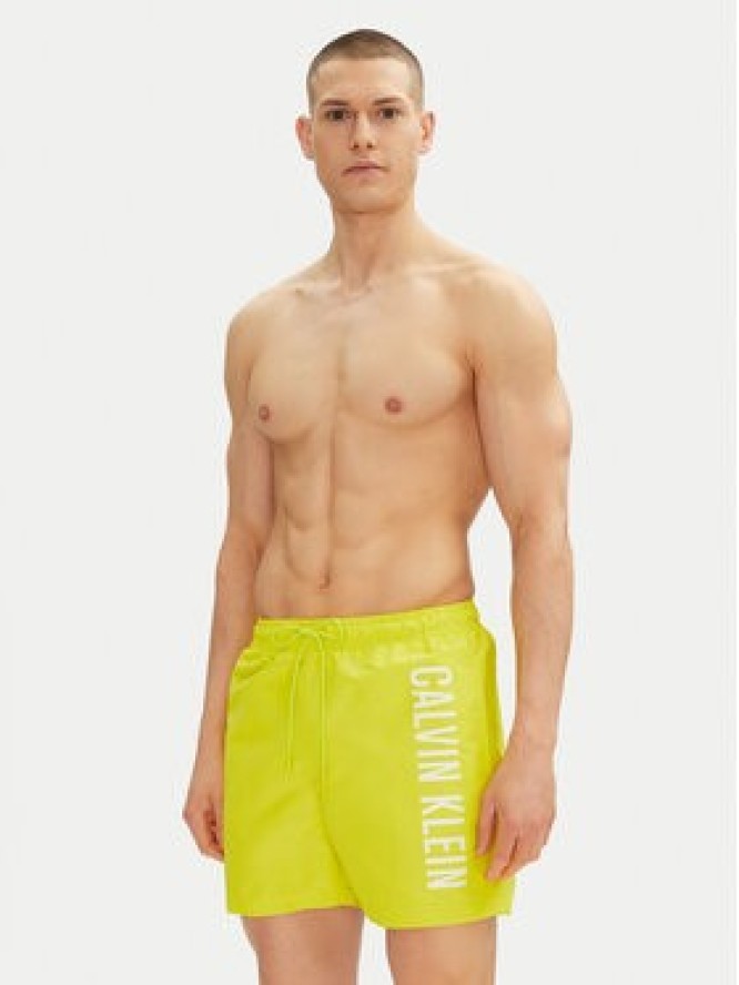 Calvin Klein Swimwear Szorty kąpielowe KM0KM01092 Żółty Regular Fit