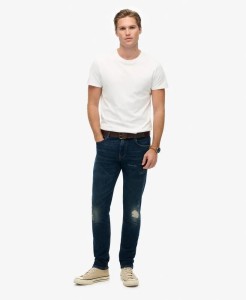 superdry Jeansy Vintage Slim z Bawełny Organicznej – Frontier Repair Blue