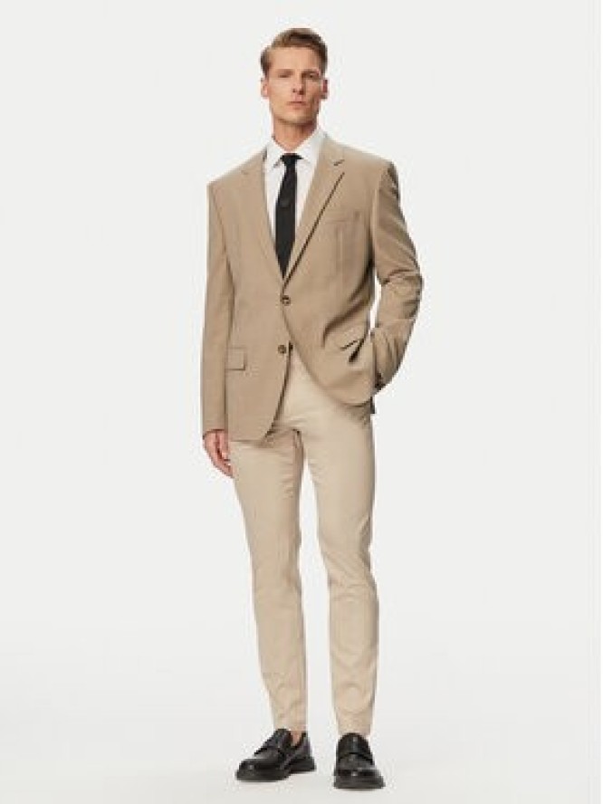 BOSS Spodnie materiałowe P-Kaiton1 50553841 Beżowy Slim Fit