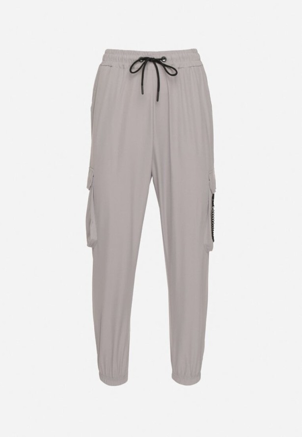 Ciemnoszare Spodnie Cargo z Odpinanym Łańcuchem Efandrel