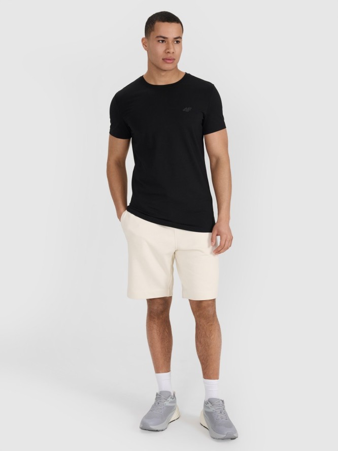 4F T-shirt slim gładki męski (2-pack) - czarny 3XL