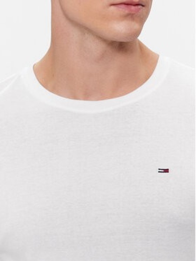 Tommy Jeans Longsleeve DM0DM04409 Biały Slim Fit