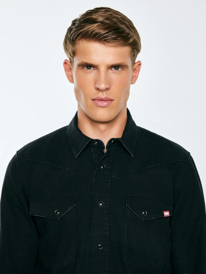 Koszula męska jeansowa czarna Buck 927