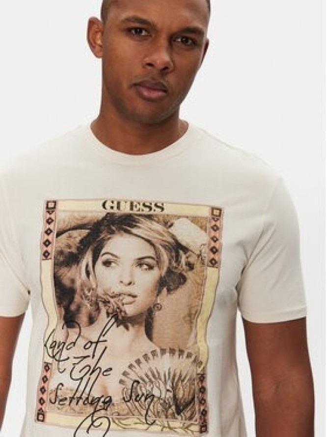 Guess T-Shirt M5GI41 KBW41 Écru Regular Fit