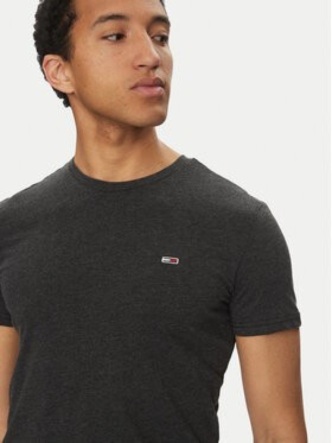 Tommy Jeans T-Shirt Jaspe DM0DM20363 Czarny Slim Fit