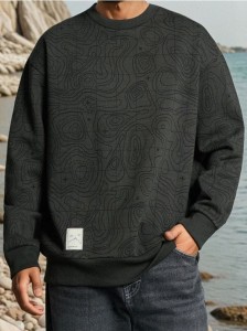 Bluza crewneck ze wzorem - zielony
