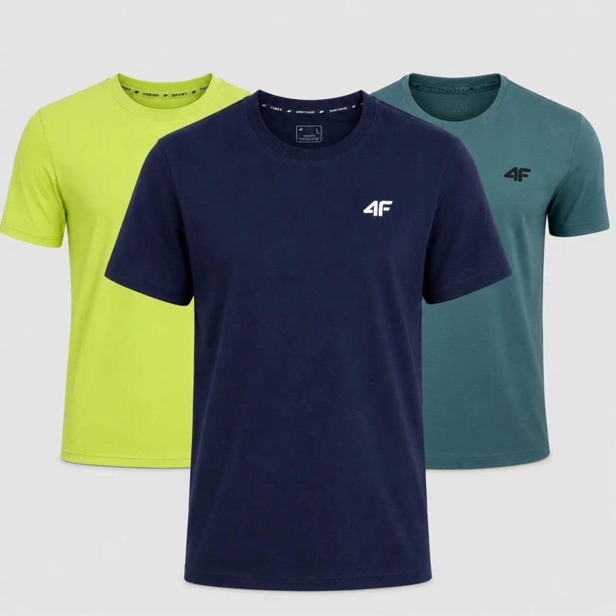 KOMPLET KOSZULEK MĘSKICH 4F ZESTAW 3PAK NA CO DZIEŃ T-SHIRT SPORTOWY