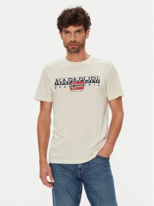 Napapijri T-Shirt S-Aylmer NP0A4HTO Beżowy Regular Fit