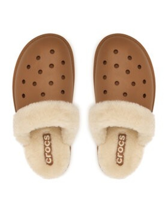 Crocs Kapcie Classic Fuzz Scuff 212143 Brązowy