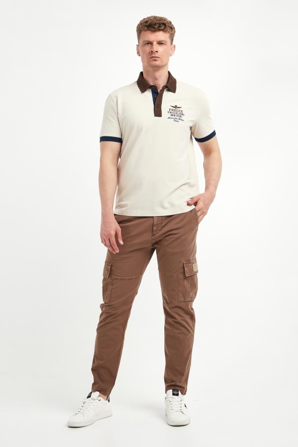 Polo męskie z haftem AERONAUTICA MILITARE