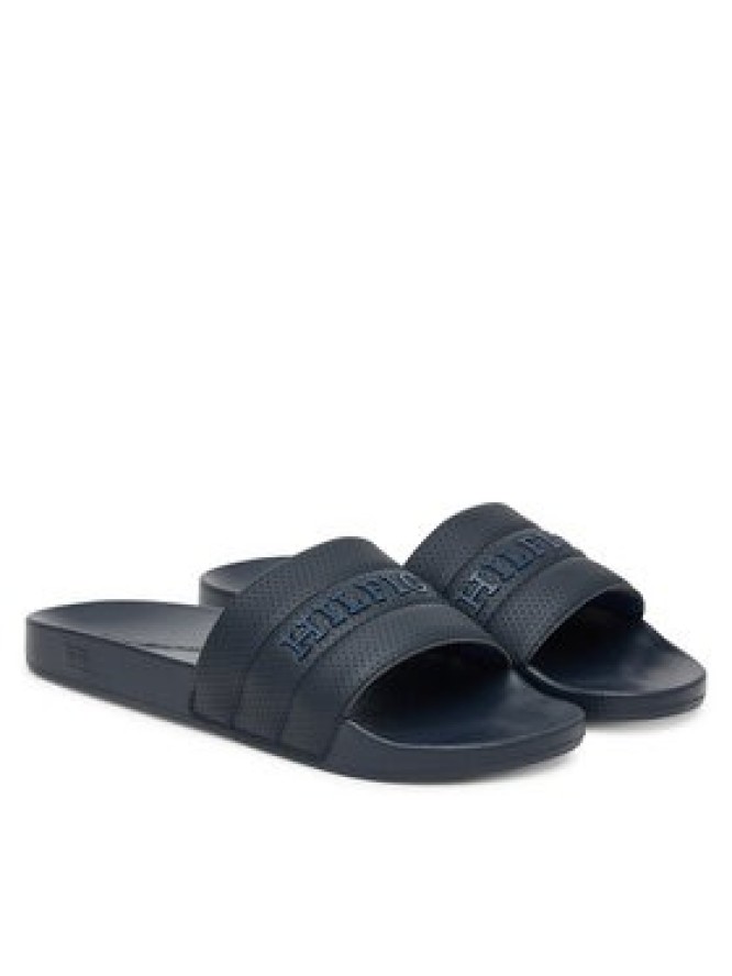 Tommy Hilfiger Klapki Pad Perf Pool Slide FM0FM05709 Granatowy